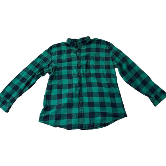 Croft & Barrow Men's XXL Green Flannel Button Up Shirt Cotton - Picture 1 of 4